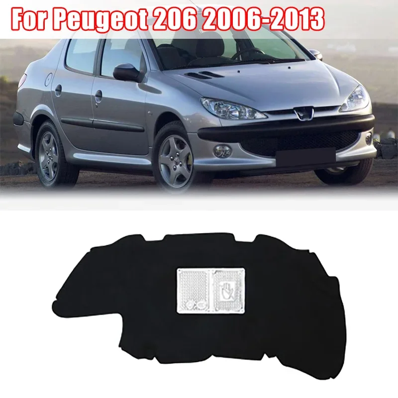 Car Hood Engine Sound Heat Insulation Cotton Pad Soundproof Thermal Heat Insulation Mat for Peugeot 206 2006-2013