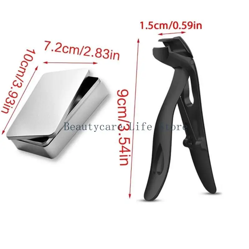 652C 각진 헤드 스테인레스 스틸 손톱깎이 네일 파일이있는 발톱깎기 노인을위한 대형 오프닝 손톱 커터