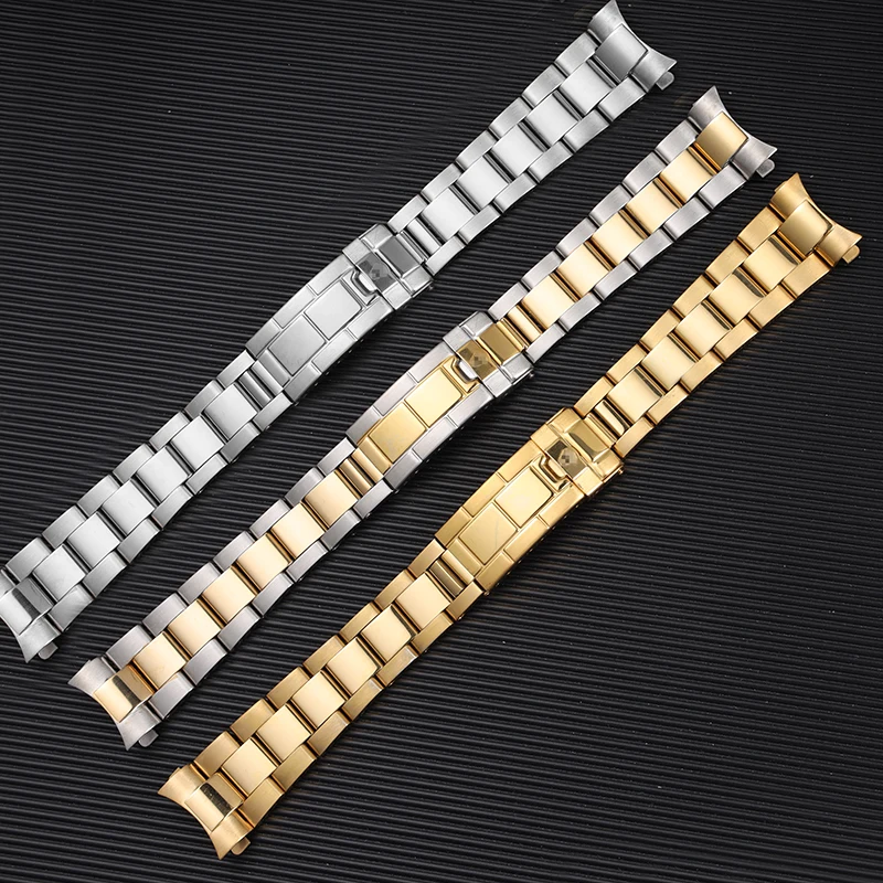 

20mm Crown Logo Silver Gold Stainless Steel Bracelet For Rolex Submariner Daytona Explorer Date Deployment Clasp Watchband