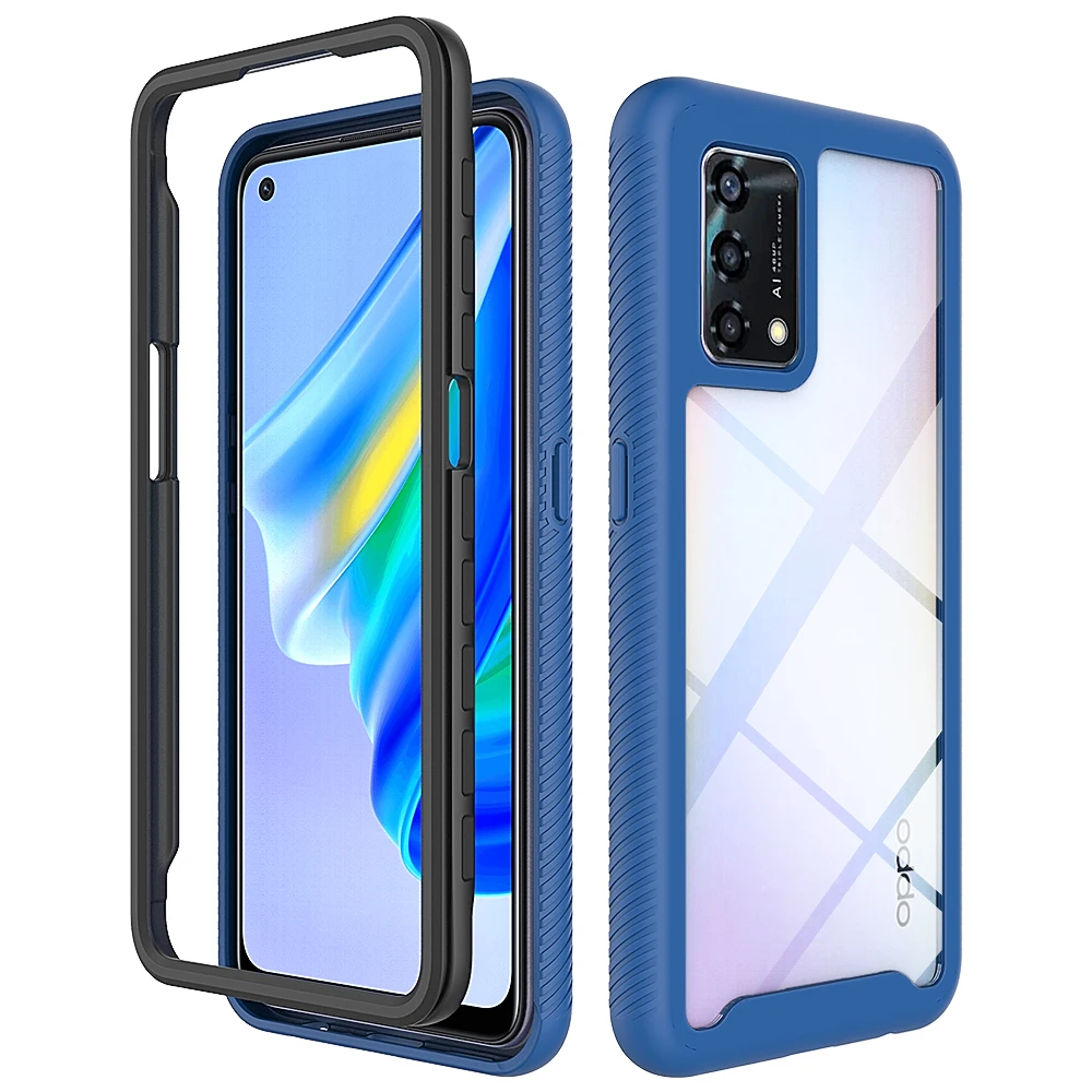 Custodia Per Oppo Reno 6 Lite 7 Lite 7Z 5G 2 In 1 Hybrid Antiurto Armor Cover Posteriore Trasparente Per Oppo Reno 8Z 5G 8 Lite Realme C21Y