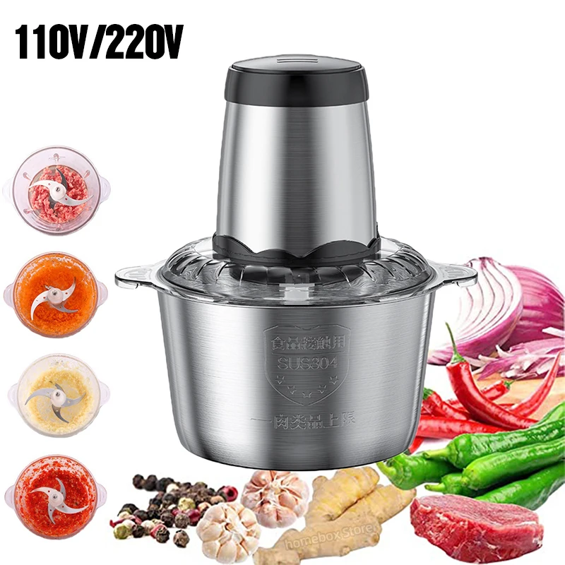 

110V/220V Electric Chopper 2 Speeds Meat Grinder Mincer kitchen Blender Food Processor Slicer Vegetable Food Chopper Meat Slicer