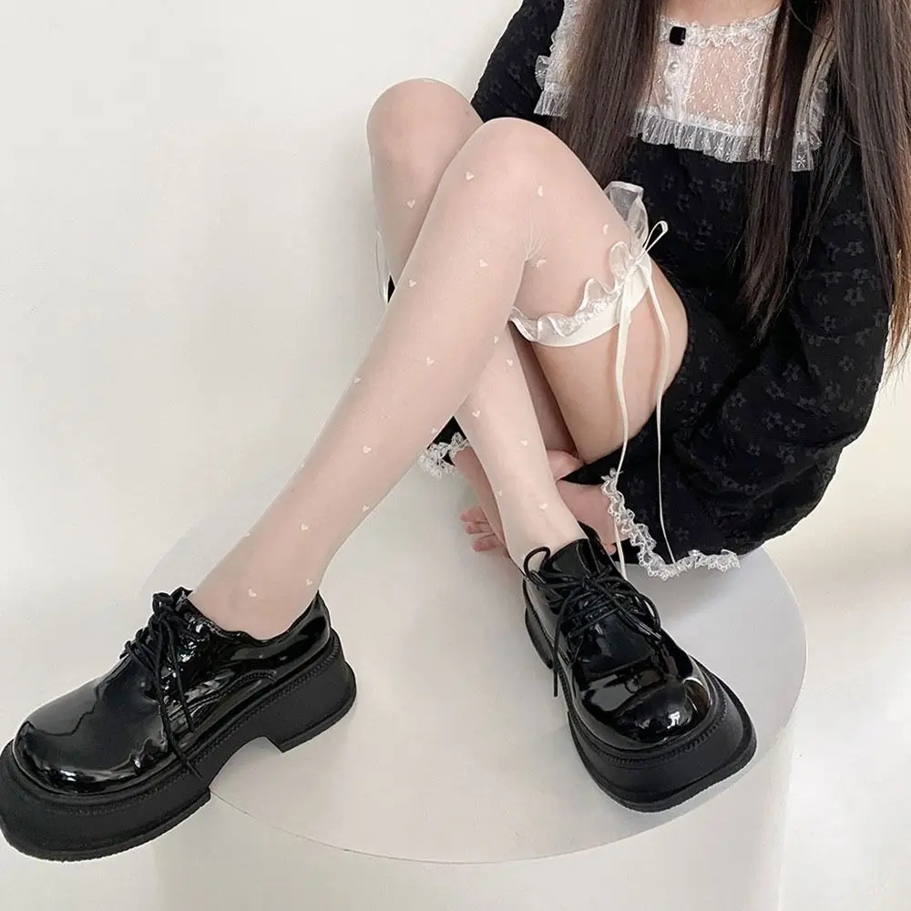 

Дышащие ленты японские костюмы для косплея JK Lolita Balletcore женские Чулочные изделия чулки с бантом высокие носки выше колена