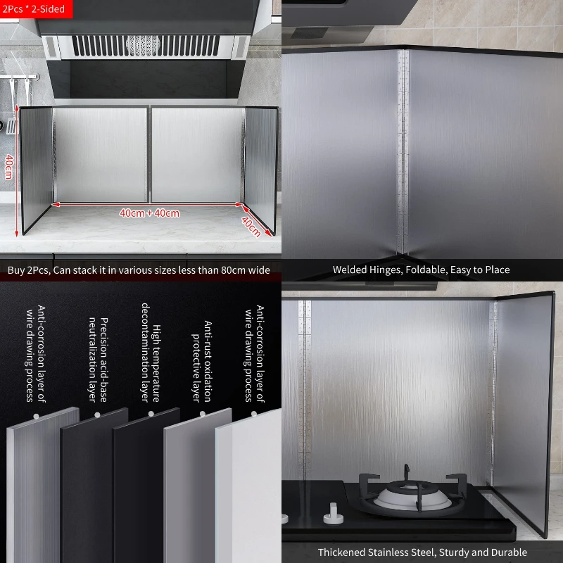 Kitchen Oil Splatter Guard for Stove Top, Stainless Steel Grease Splatter Screen for Cooking, Anti Oil Splash Shield Frying