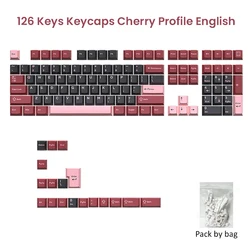 Enhanced Double Shot PBT Mechanical Keyboard Keycaps - 126 Keys, Wireless Design, Suitable (Spade Q Black)