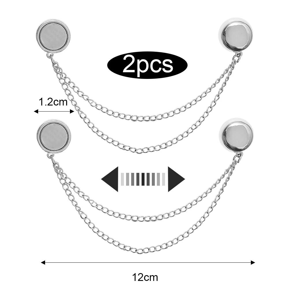 3 Pairs Silver Magnetic Adjustable Trouser Clips