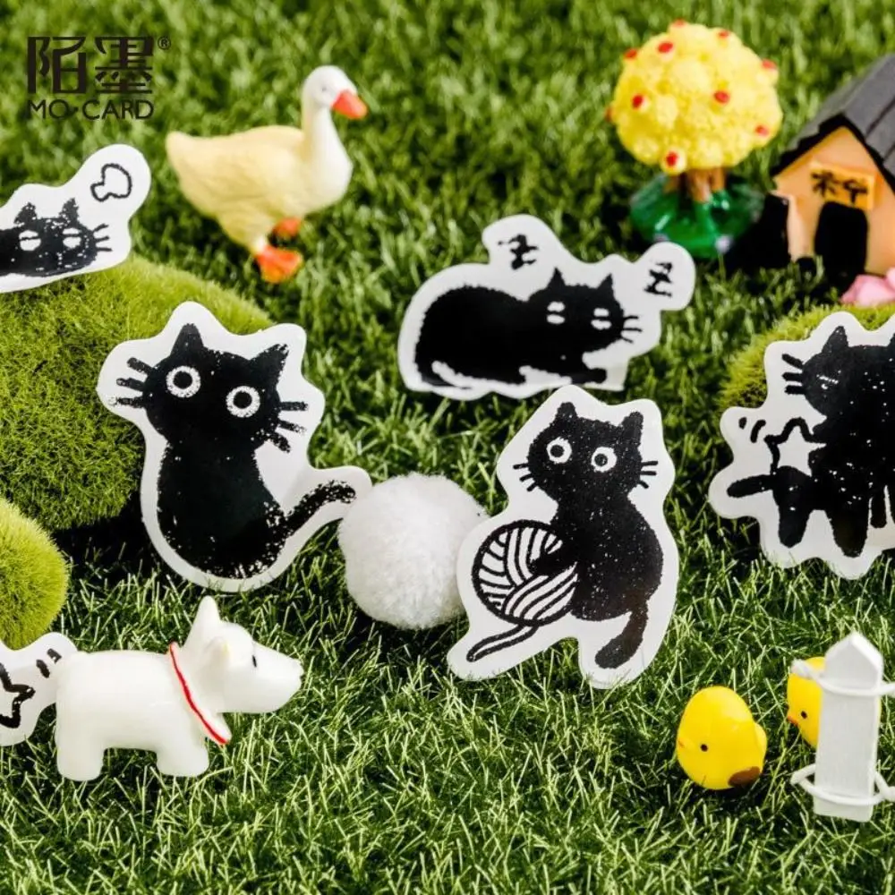 Adesivi Per Scrapbooking Gatto Nero – 92 Pezzi In Vinile, Decorazioni Impermeabili Per Album, Diari, Bottiglie, Quaderni, Fai Da Te