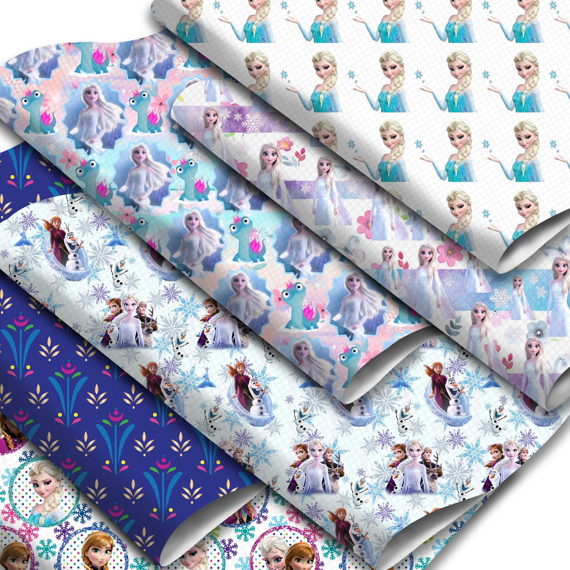 Disney Princess Frozen Elsa Anna  20*33cm Faux Leather Sheets Synthetic Fabric for Earring Bags Bow Jewelry Wallet DIY Craft