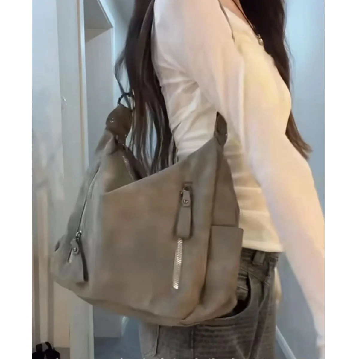 

Leisure Corduroy Shoulder Tote Bags Large Capacity Shopper Bagside Bag For Woman