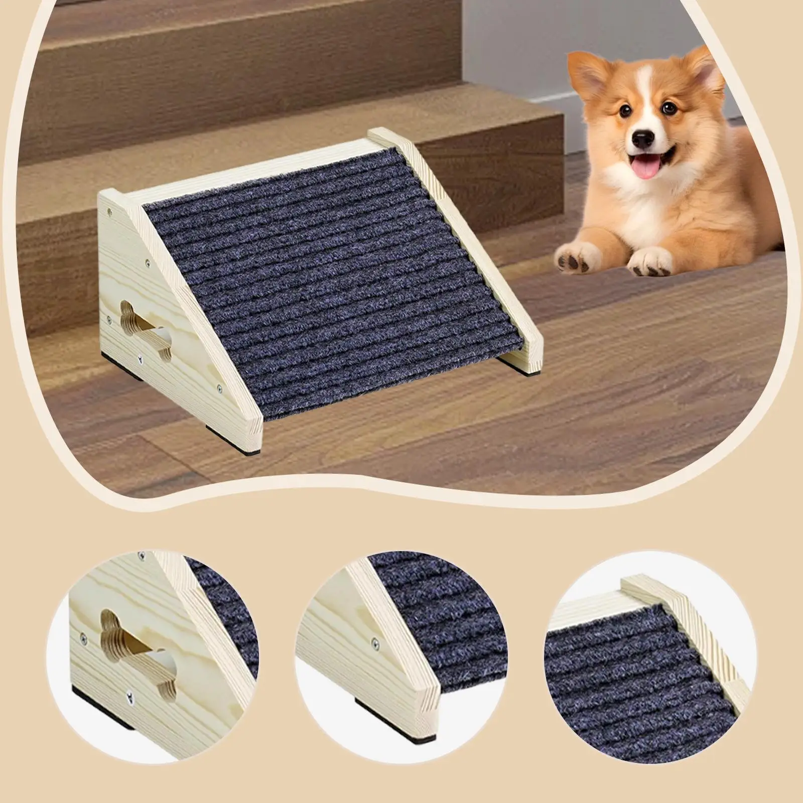 Pet Dog Stair Ladder Non Slip Dog Ramp for Bed Small and Older Animals Cars