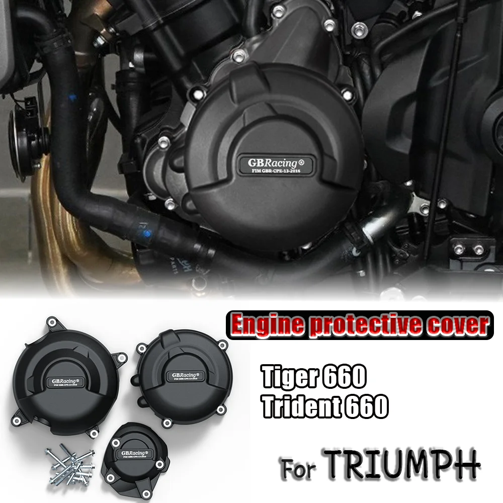 

For Trident 660 Tiger 660 Motorcycles Engine Case Guard Engine Case Protector Cover Engine Cover Set Engine Protection Cover