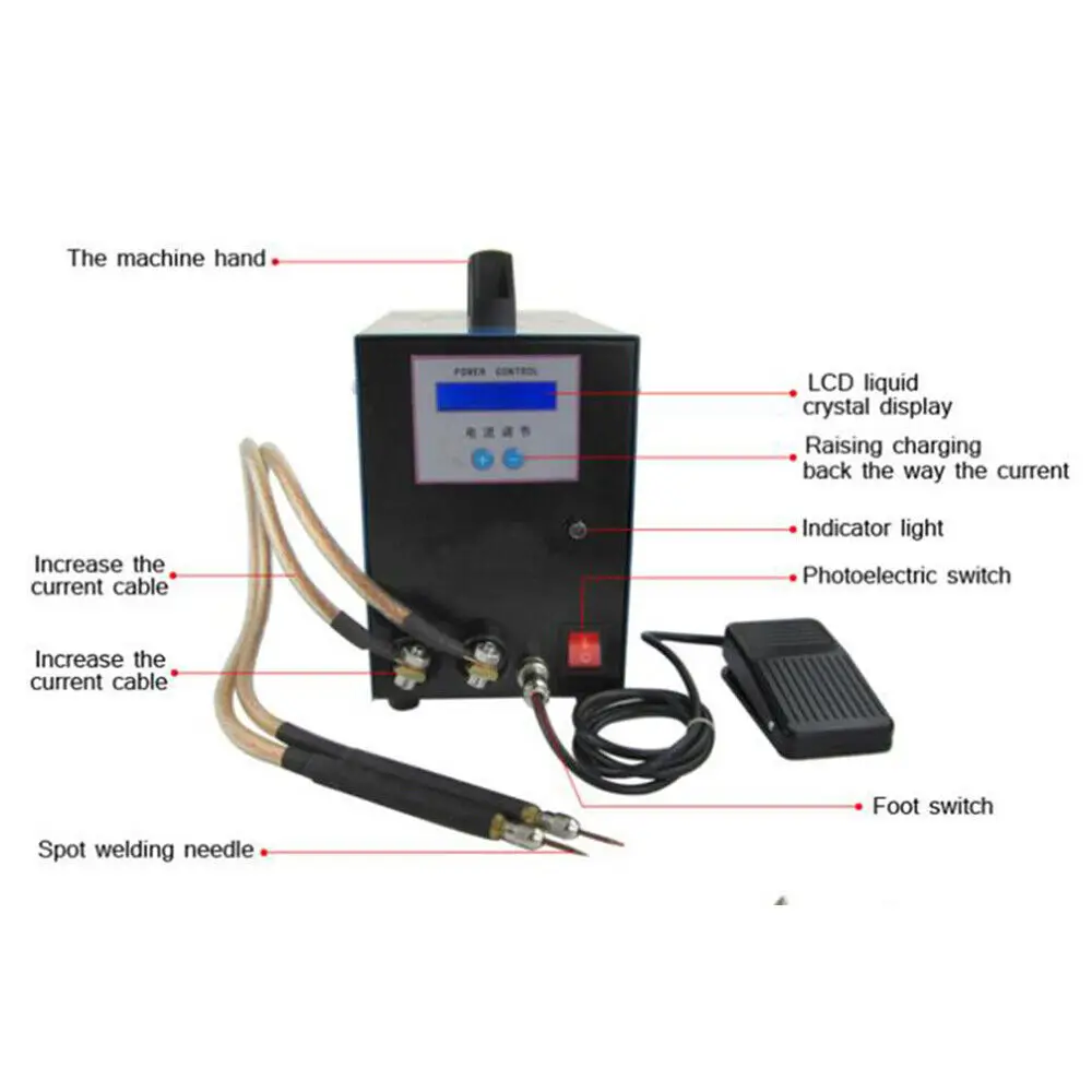 High-Power Spot Welder Can Weld 0.3mm 18650 Battery Welding 10KW 110V/220V Handheld Spot Welding Machine 110/220V