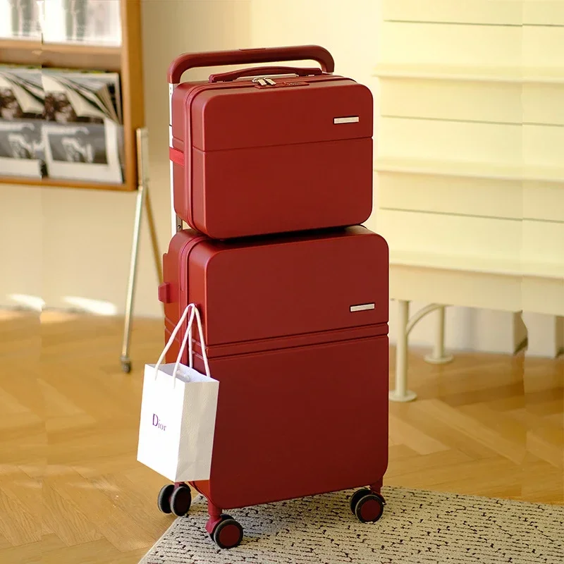 New Rolling Luggage Wide Pull Rod Suitcase Women's Makeup Bag Rrolley Travel Suitcase Silent Universal Wheel Large Capacity