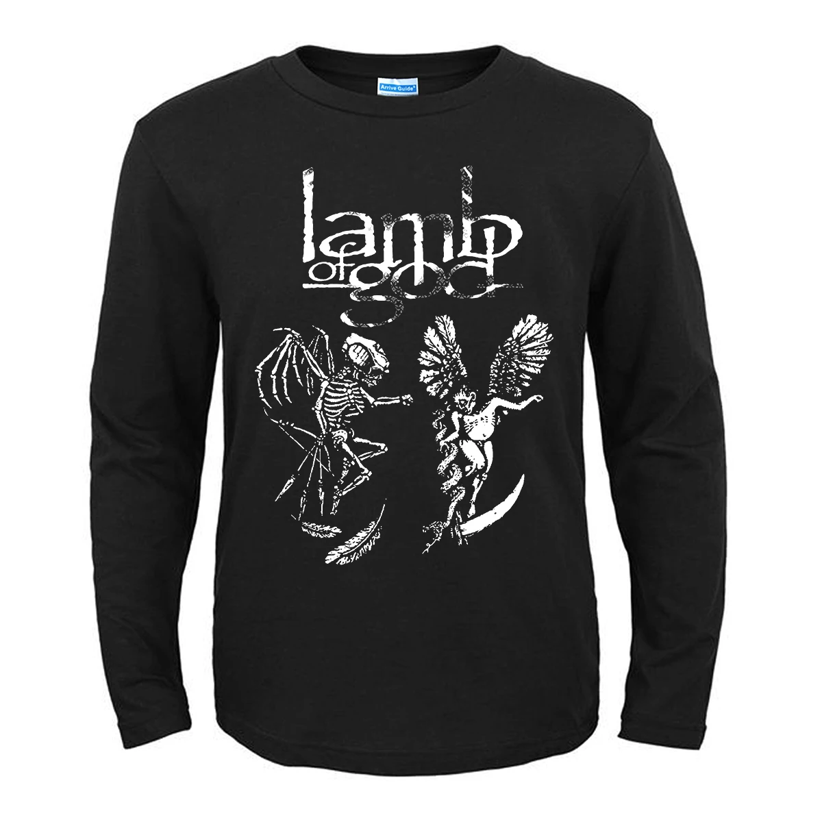 

Harajuku Fashion Lamb of God T Shirt Mens Long Sleeve Cotton Tee Tops Heavy Metal Funny Printed Streetwear T Shirts