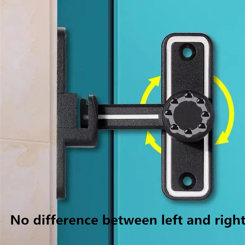 Door Latch KK&FING 90&deg;/180&deg;Dual Purpose Door Latch Sliding Door Lock With Luminous Buckle Free-punch Interior Metal Bolt