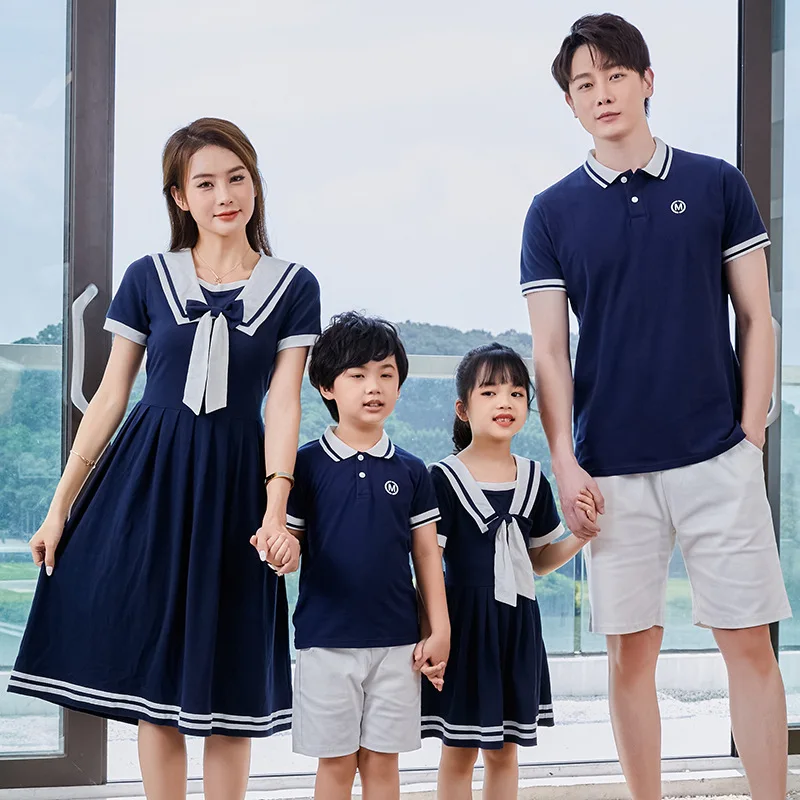 

Vacation Parent-child Summer Clothes for The Whole Family Beach Outfit Mom Dad Daughter Son Matching Sets Holiday Women Skirt