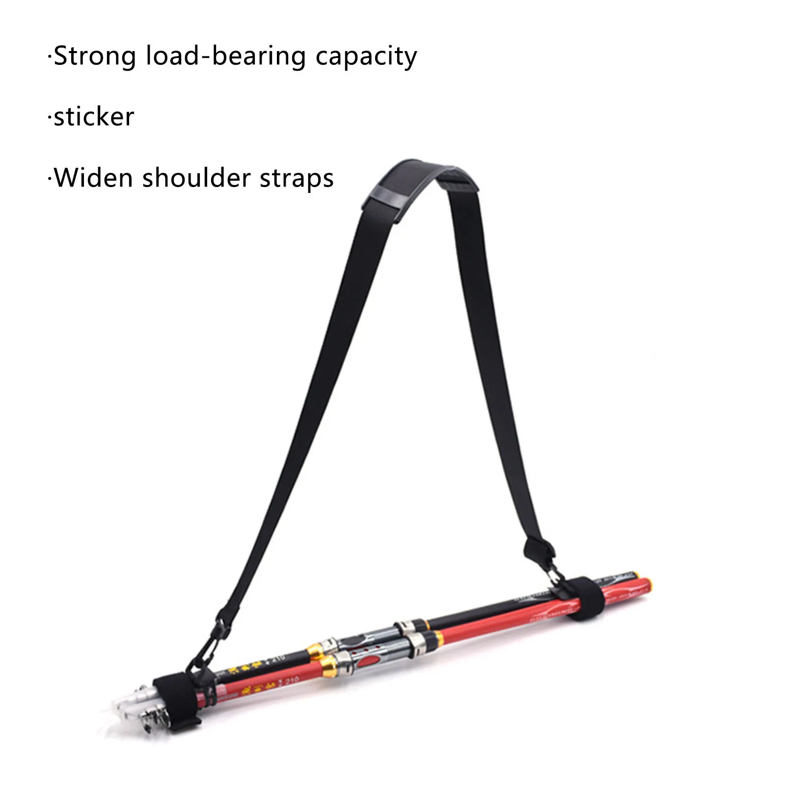 Fishing Rod Holder Belt Wide Fishing Rod Carry Straps Reduces the Load Transport Rods and Free Hands