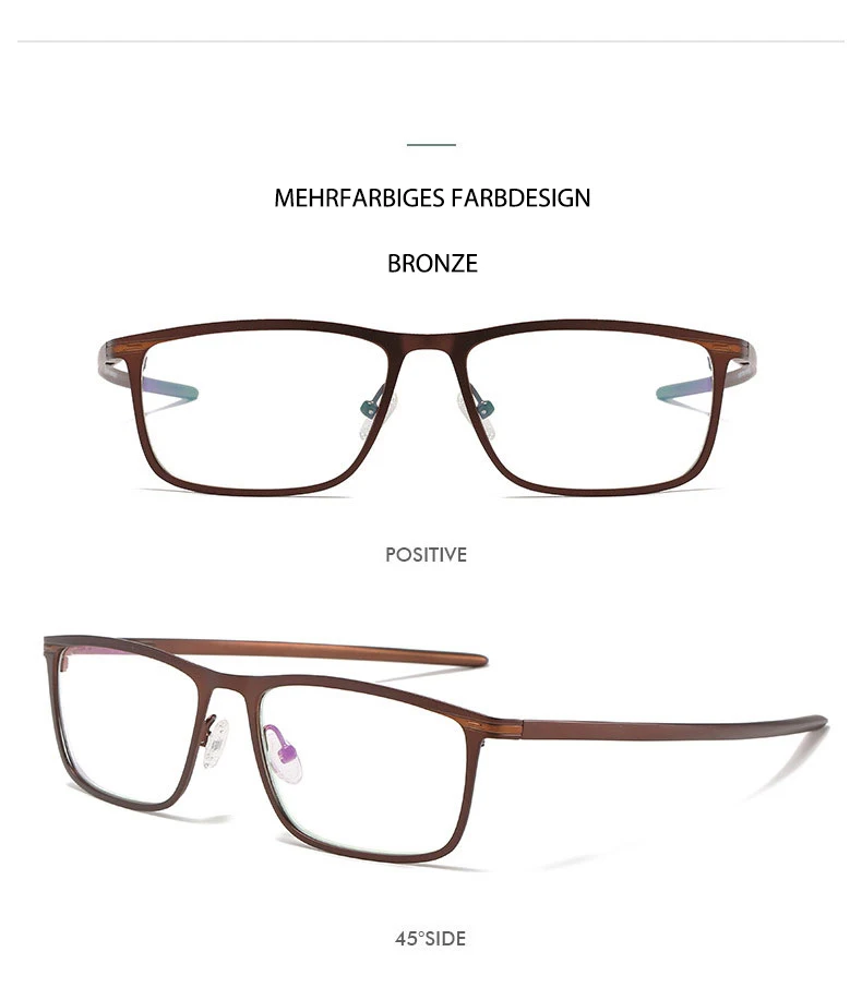 Mode Hohe Qualität Legierung Männer Brille Rahmen Optische Brillen Vollrand Business und Sportliche Komfortable UV400 – Detail 10