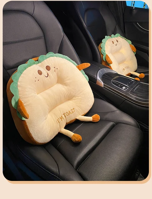 New Arrival Soft Plush Toast Practice Car Cushion Multifunctional Thickened  Waist Pillow Home Office Car Seat Cushion