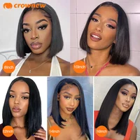 Bob perruque cheveux humains 100% perruques de cheveux humains 13x4 Hd Transparent dentelle avant perruques cheveux humains droite dentelle frontale Bob perruques pas cher perruques 5