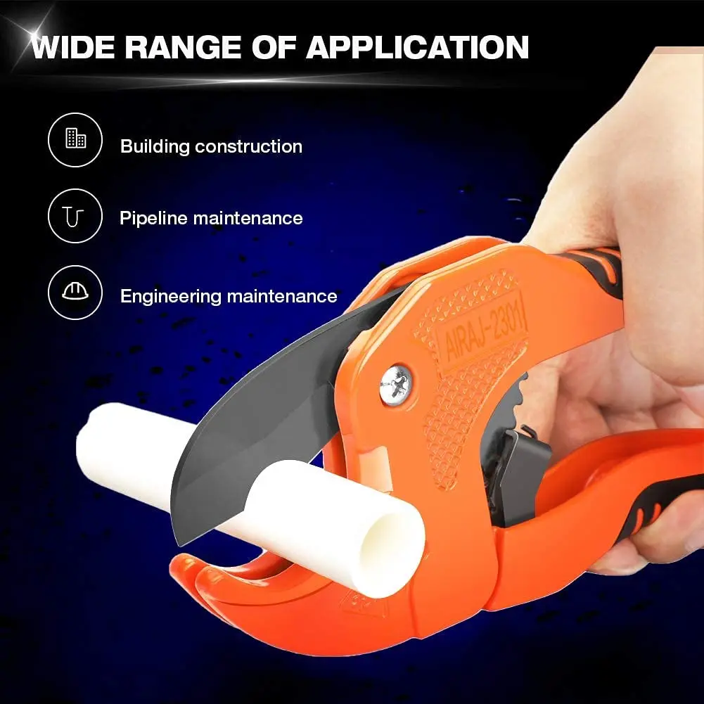 Pipe Cutter AIRAJ PVC Cutting Ratchet Type for PVC PPR Plastic Water Pipes