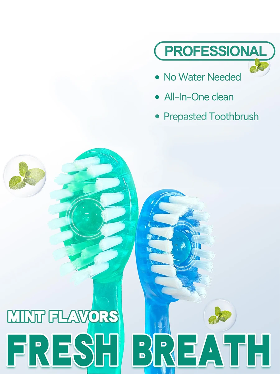 Description Picture 4 of item2 IN 1 Mini Fragrance Toothbrush Fruit Flavor Exploded Bead Toothbrush Portable Dental floss Hotel Travel Disposable Toothbrush