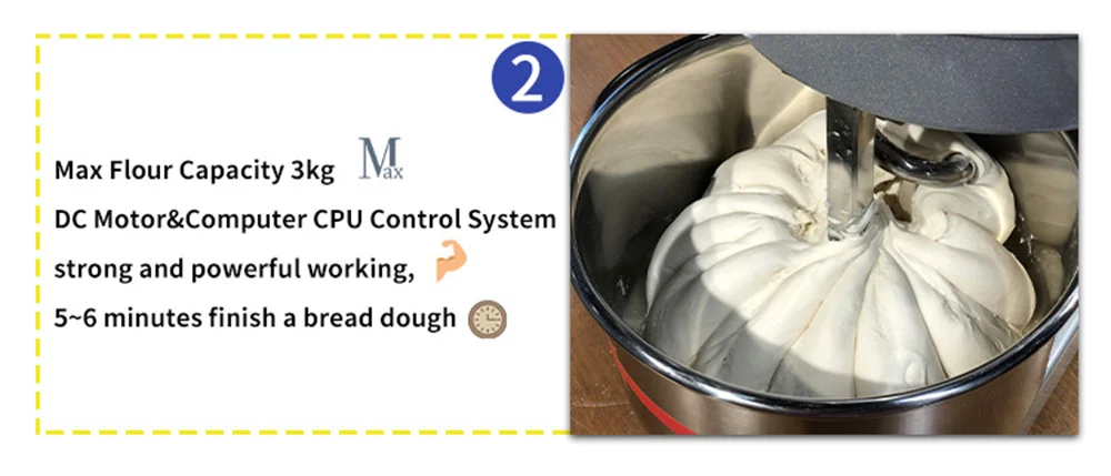 Haushold Bread Making Machine Tabletop Dough Kneading Machine 7l Bread Spiral Mi