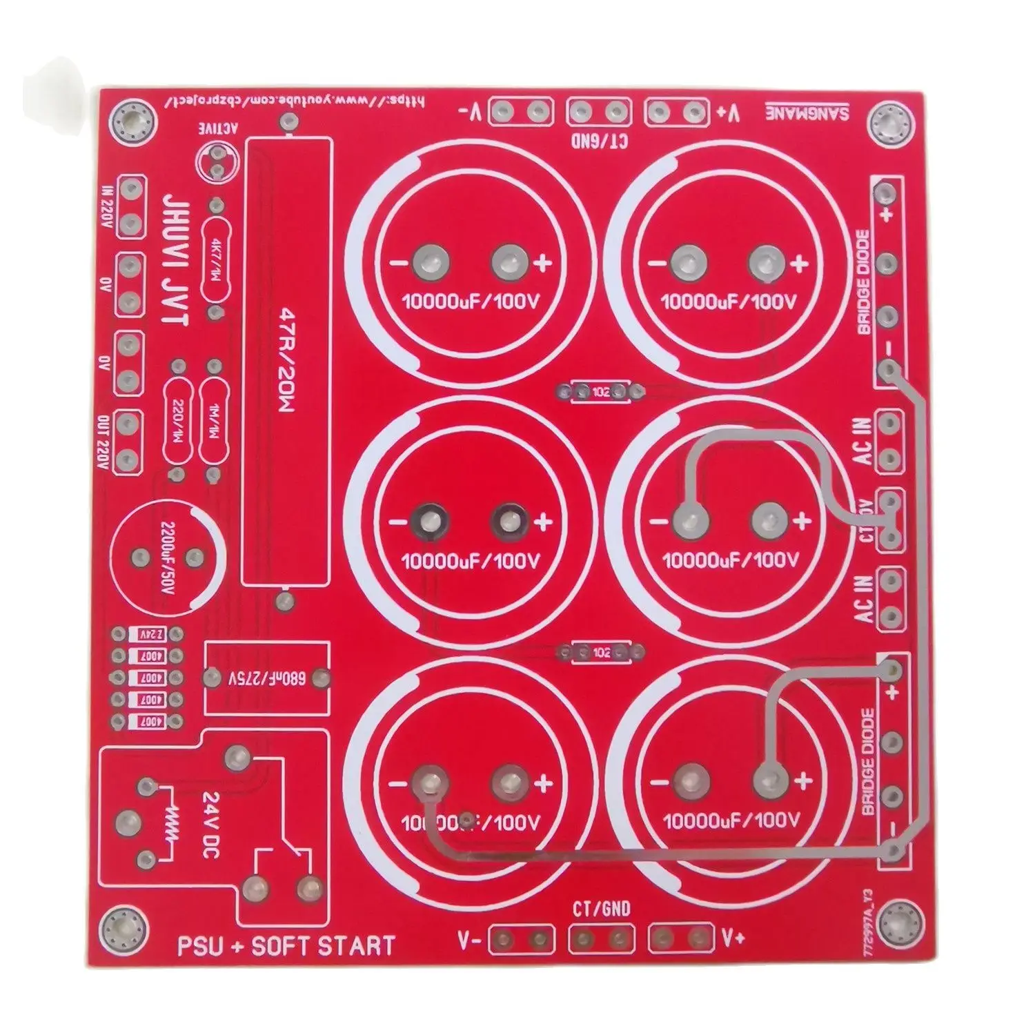 HiFi Audio Amplifier Rectifier Filter Power Supply Board + Soft Start PCB