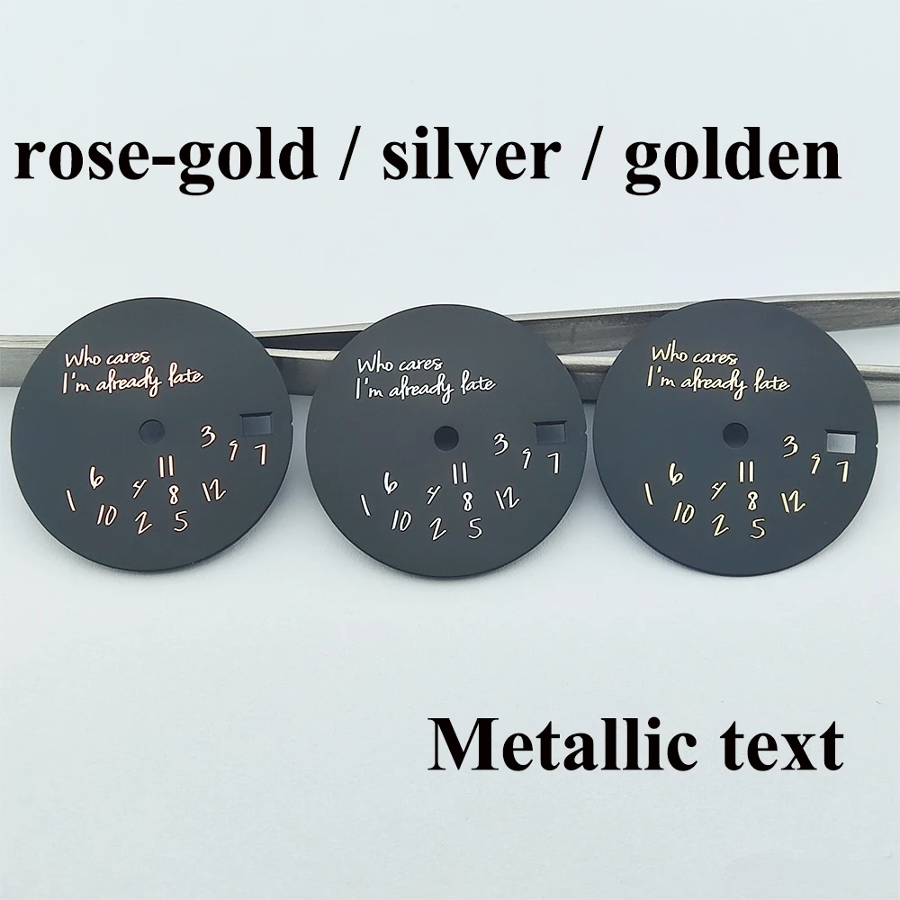 28.5mm Watch Dial nh35 Dial Sterile Who cares Watch Parts Face Fit NH35//36 Movement No