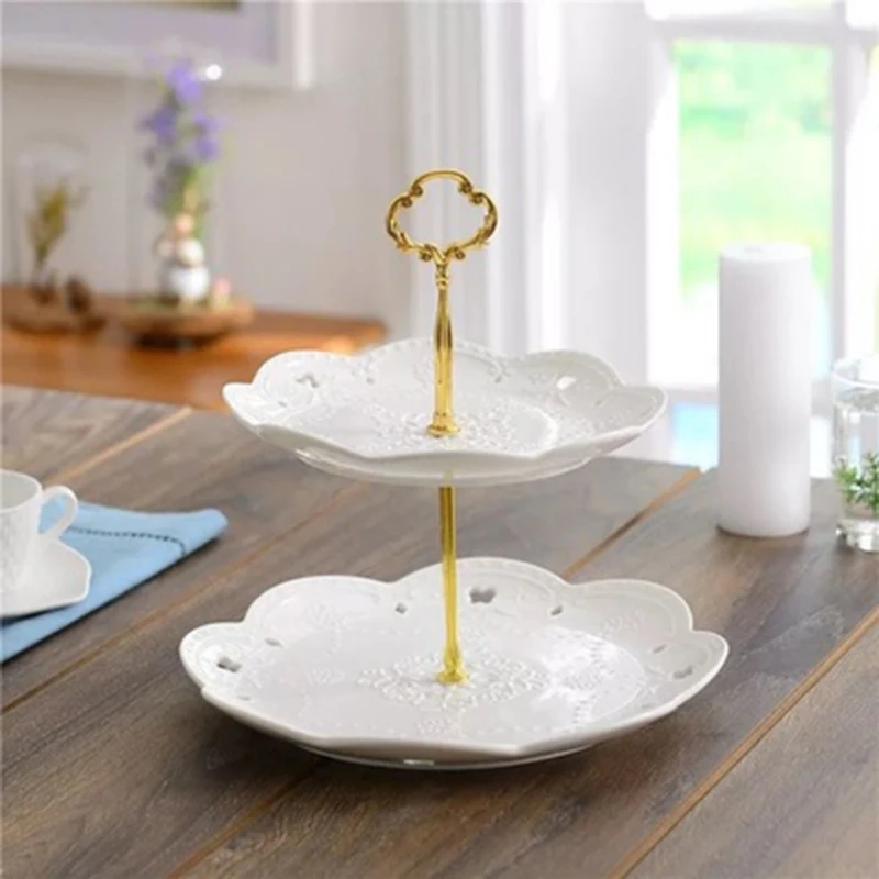 Durable Practical Plate stand Display Fruit Handle Hardware Parties Rod Stick Cake Decoration Dessert Shelf Tray
