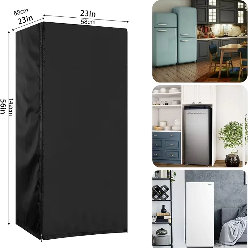 Deluxe Waterproof Refrigerator Dust Cover - Heavy-Duty Oxford Cloth for Upright Freezers