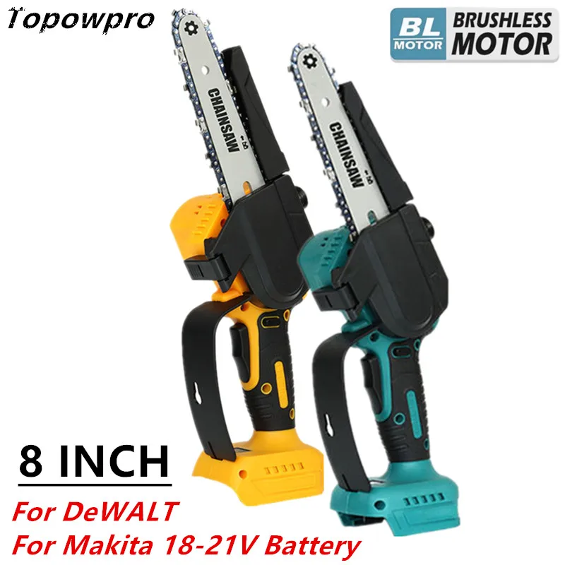 Per Makita Per Dewalt 18-21V Batteria Motosega Elettrica Senza Spazzole 8 Pollici Cordless Utensili Elettrici Cutter Potatura Registrazione Legno Da G