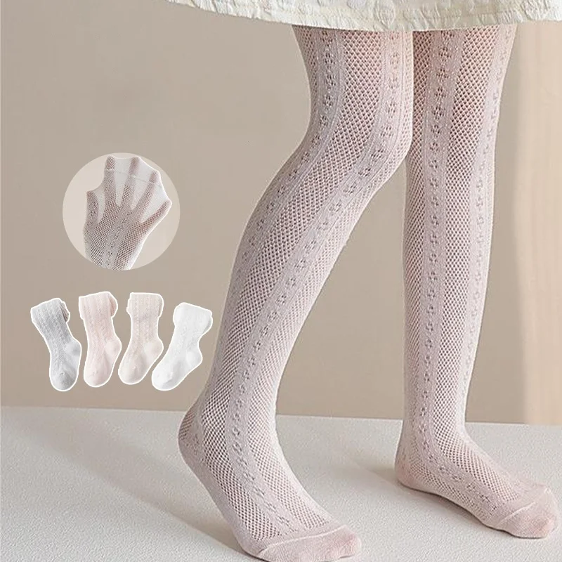الصيف طفل الفتيات الجوارب شبكة رقيقة الجوارب للفتيات موضة الأطفال جوارب طويلة القطن لينة الصلبة الأميرة طماق 2-6 سنوات من العمر