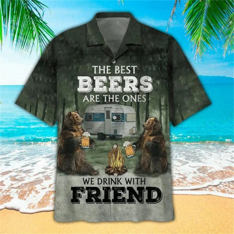 Men's Casual Shirts Parrot 3d Print Shirts Men Fashion Hawaiian Shirt Beach Blouses Short Sleeve Blouse Vocation Lapel Shirt Boy 5