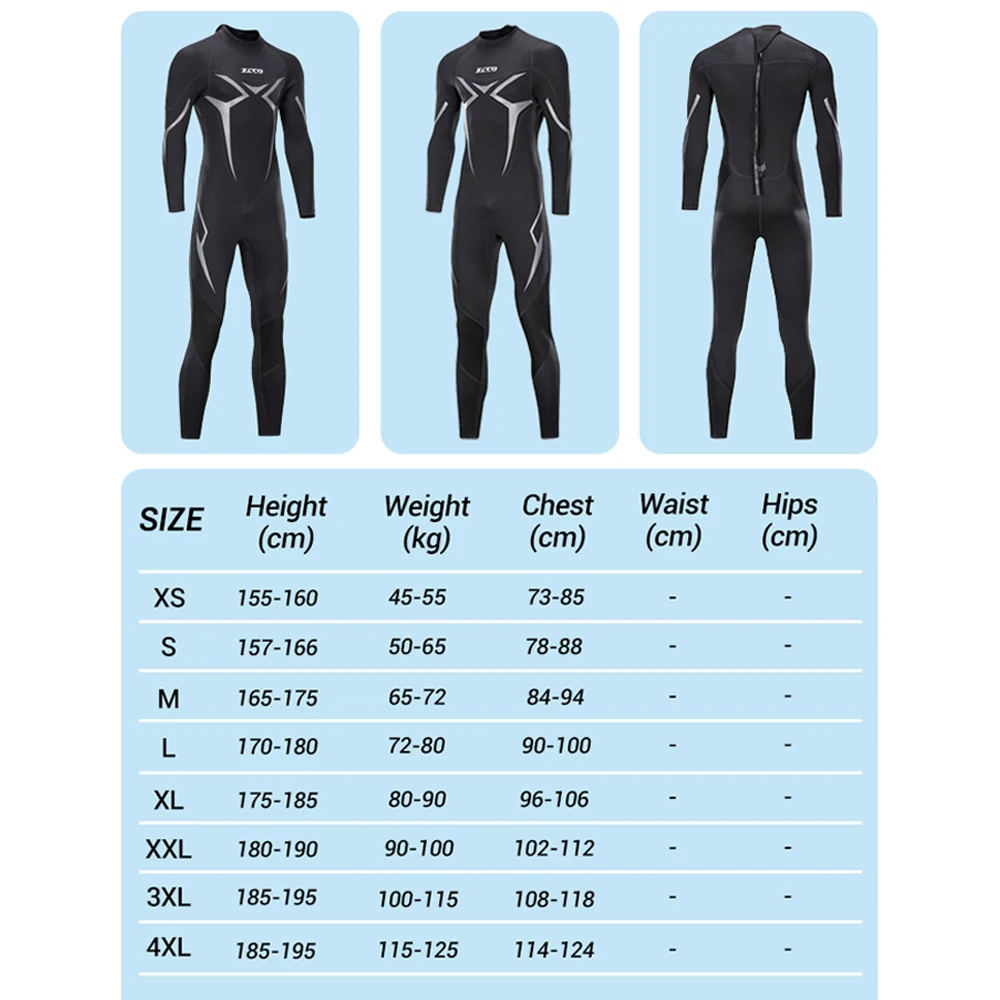Men Wetsuit 2/3mm Neoprene Surfing Scuba Diving suit Snorkeling Swimming Body Suit Wet Suit Surf Kitesurf Clothes Equipment diving suits