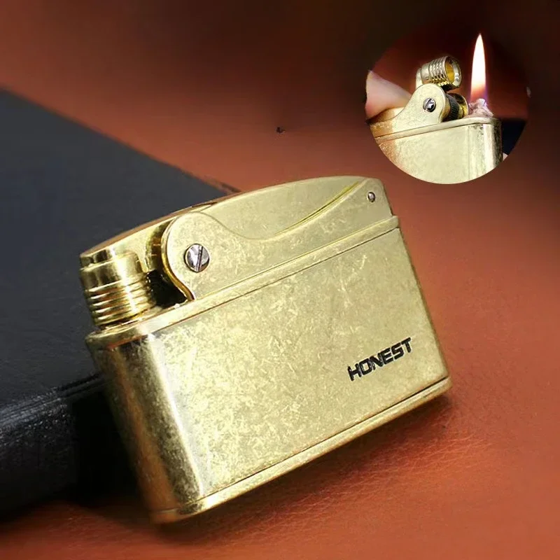 Brass Push-button Ignition Kerosene Lighter 2 Options