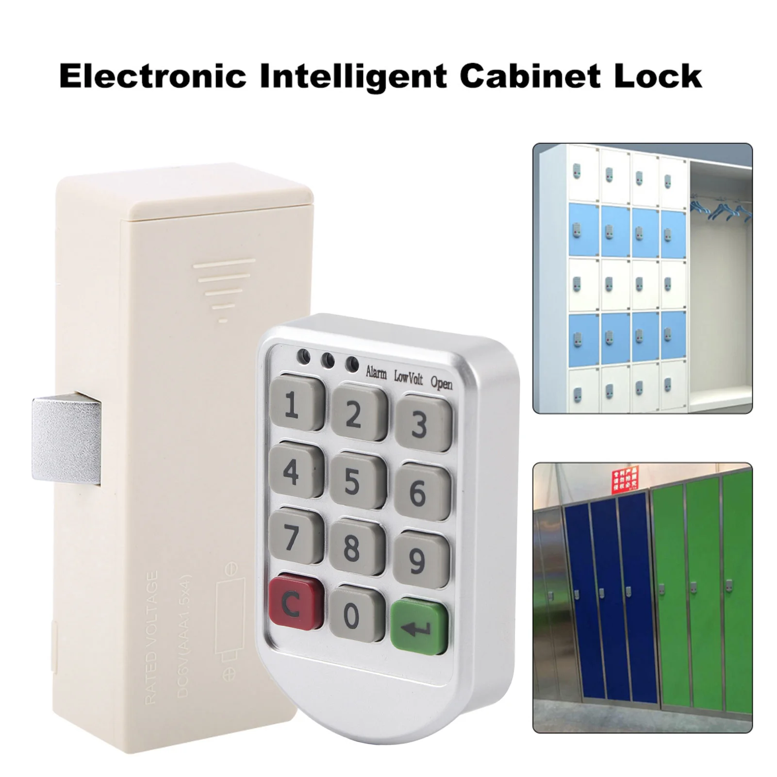 Smart Lock Electronic Lock Password Lock ABS Plastic Panel Digital Electronic Intelligent Password Keypad Number Cabinet Door Lock Digital Cabinet Door Lock
