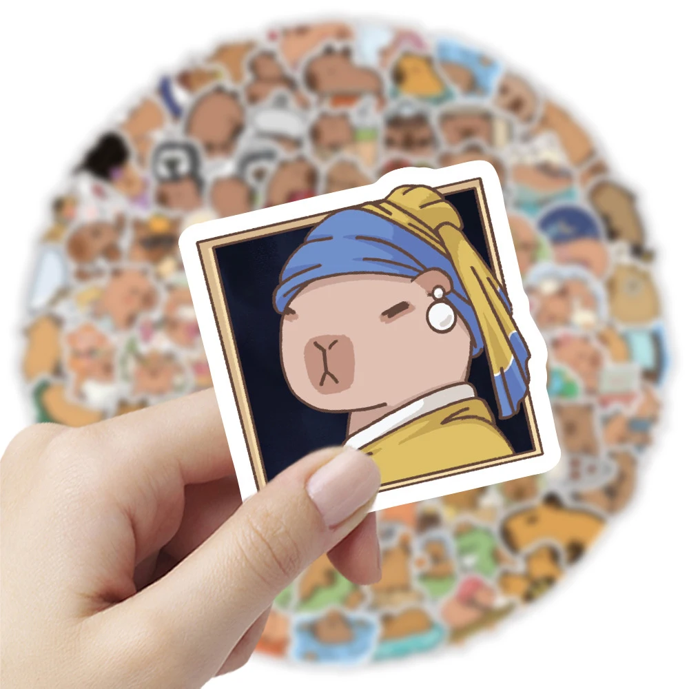 Kawaii Cartoon Capybara Animal Stickers 10/30/50/120pcs