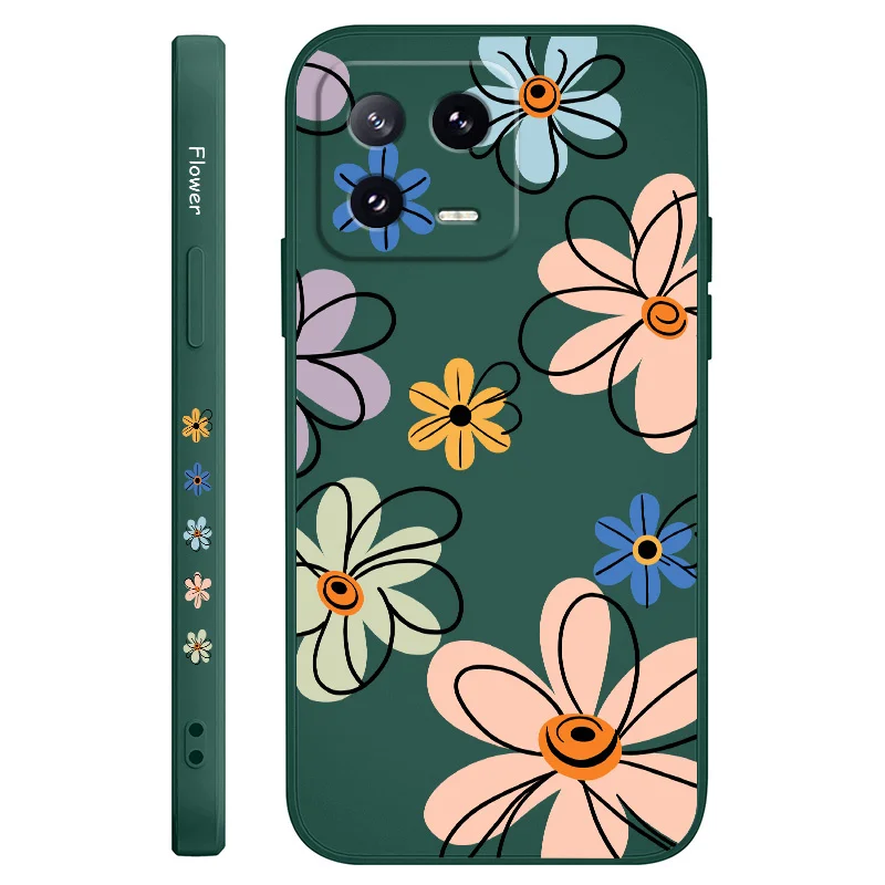 Enhanced Hoop Flower Liquid Silicone Phone Case Cover