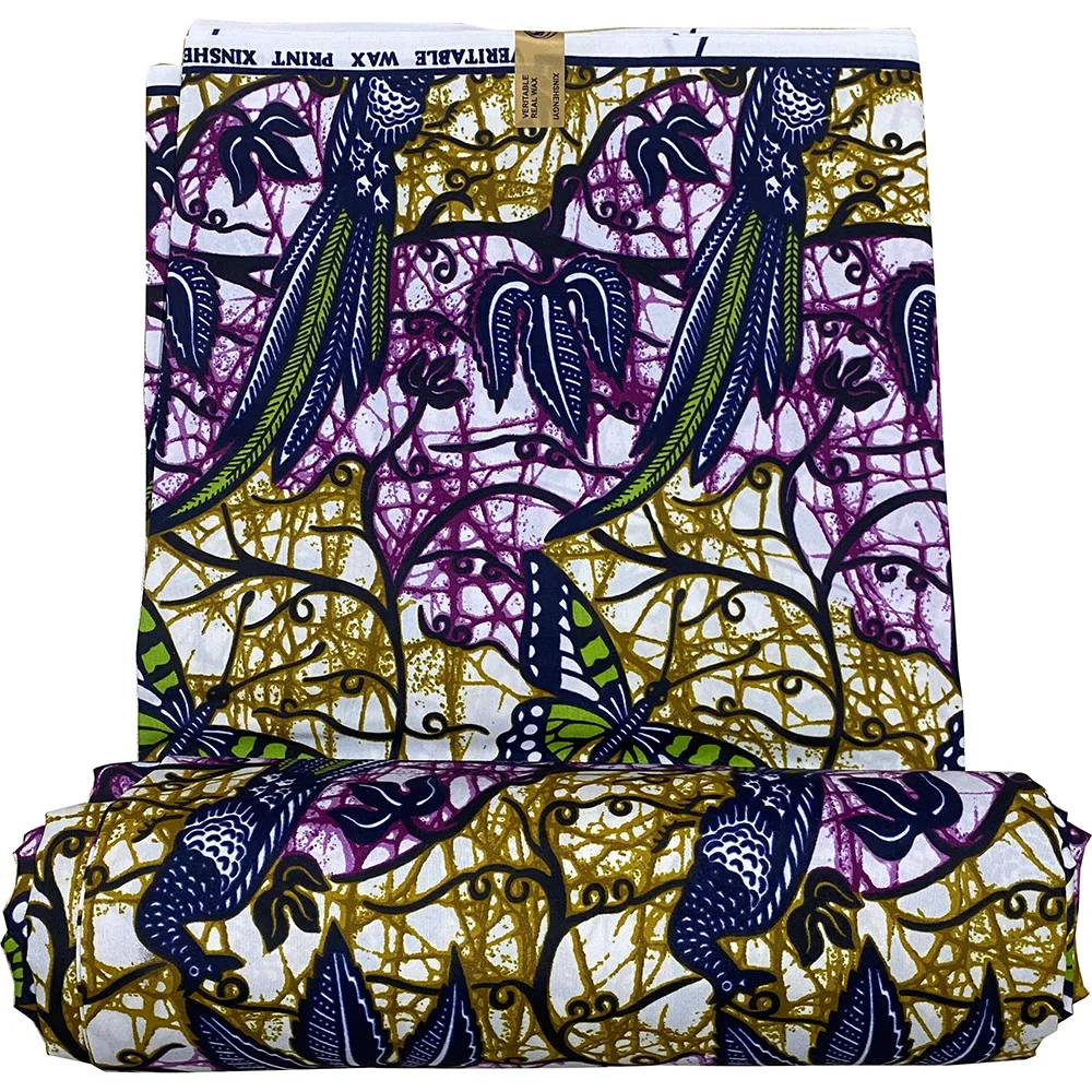 High Quality African Ankara Printed Wax Fabric Handmade DIY Material Real Wax African Fabric Polyester