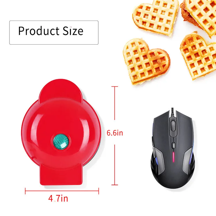 220V EU Plug Mini Electric Waffles Maker Bubble Egg Cake Oven Breakfast Love Heart Shaped Waffle Maker Cooking Appliance