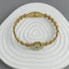 New four-leaf clover white shell stainless steel gold-plated bracelet 18K, high quality waterproof couple bracelet, wife gift 3