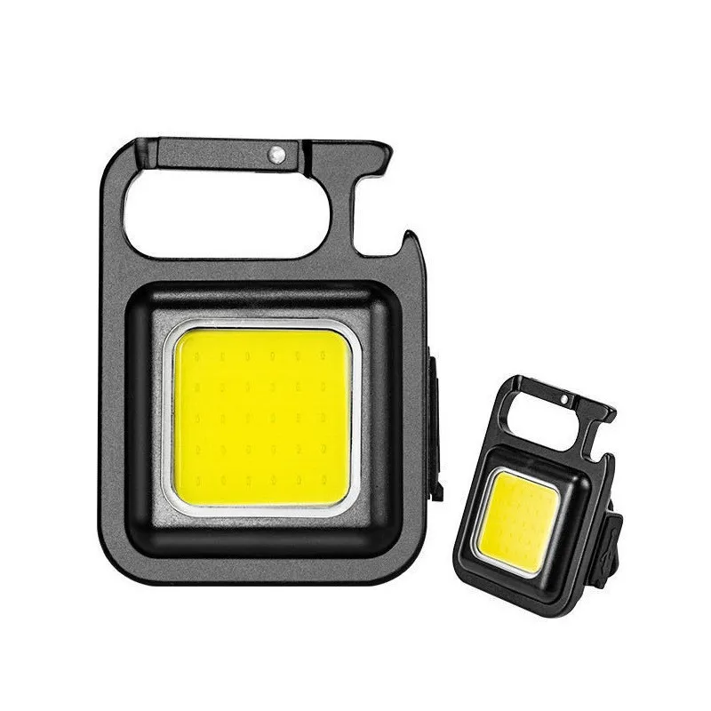 

Key chain light COB multi-function outdoor camping light portable light built-in battery USB charging mini key chain flashlight