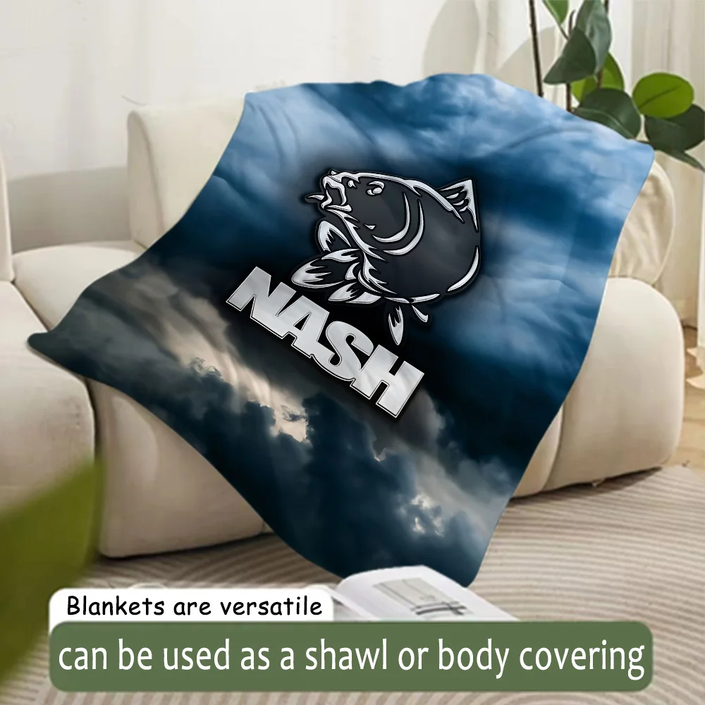Printed Blanket Nash Fishing Logo Picnic Blankets Warm Blanket Soft and Comfortable Blanket Home Travel Birthday Gift 5