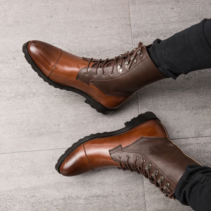 Fashion Business Casual Men Boots Long Oxford Men Boots Casual Street