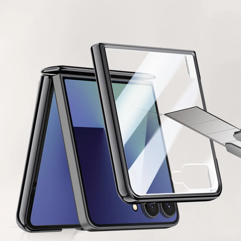Transparent Acrylic Magnetic Case with Hinge Protection & Screen Protector Cover