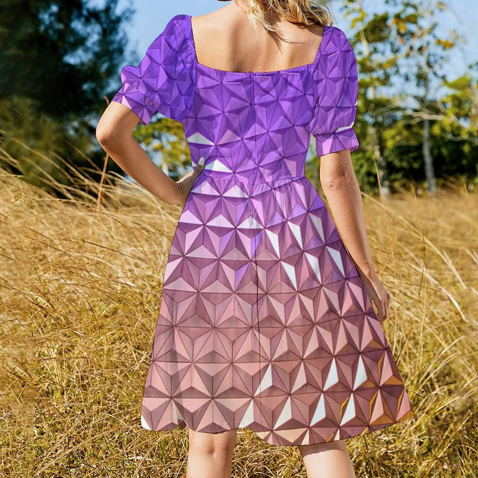 Spaceship Earth at Night in Epcot Short Sleeved Dress Woman dresses ceremony dresses Dress 3