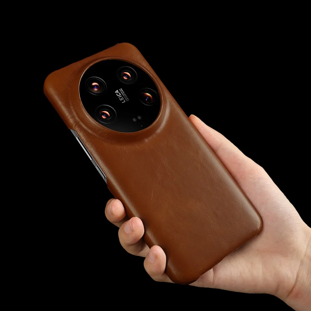 Premium Cowhide Genuine Leather Case with Oil Wax Finish - Real Leather Protective Cover