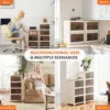 Stackable Plastic Storage Bins with Lid,Foldable Organizers and Storage with Magnetic Doors and Lockable Wheels 6