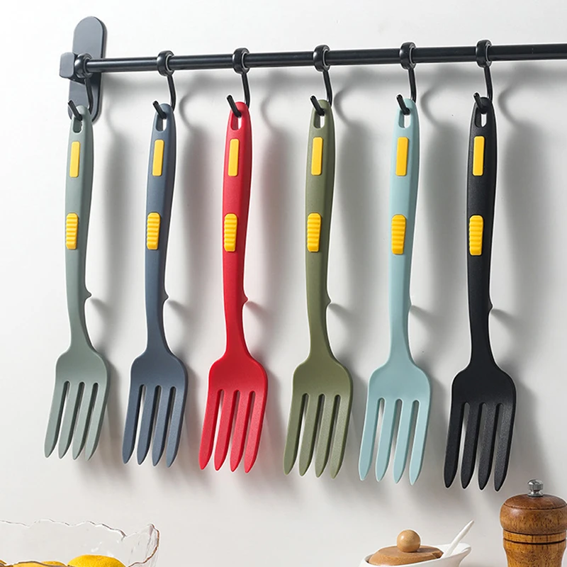 1pc Flexible Cooking Utensils Fruit Fork Silicone Fork Silicone Cooking Fork Multi-function Spaghetti Server Silicone Salad Forks Whisking Serving Kitchen Accessories