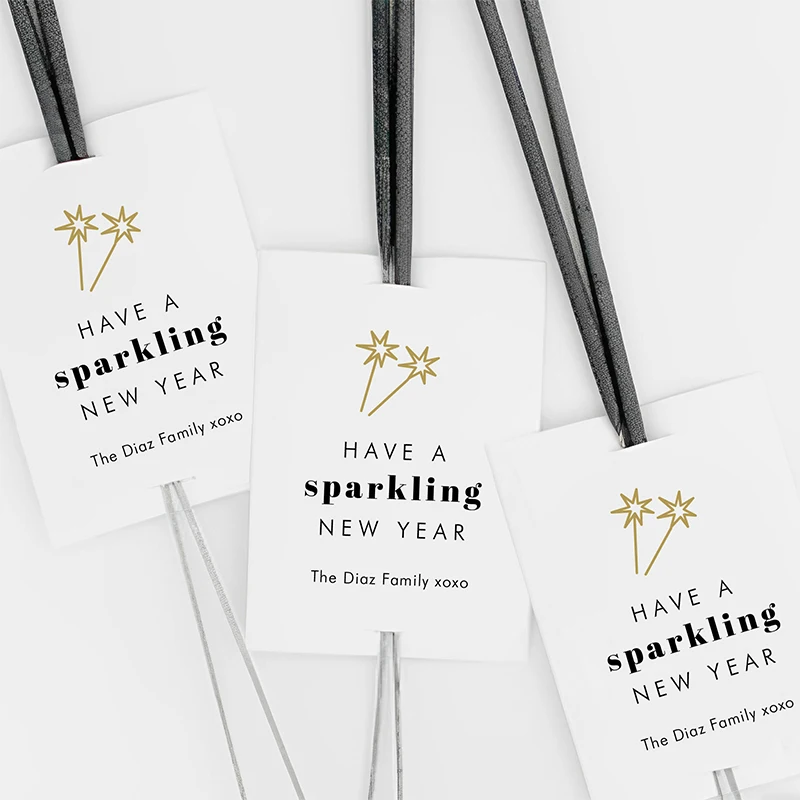 Personalized New Year Firework Stick Tags Happy New Year Firework Stick Tags Year's Eve Party Favors